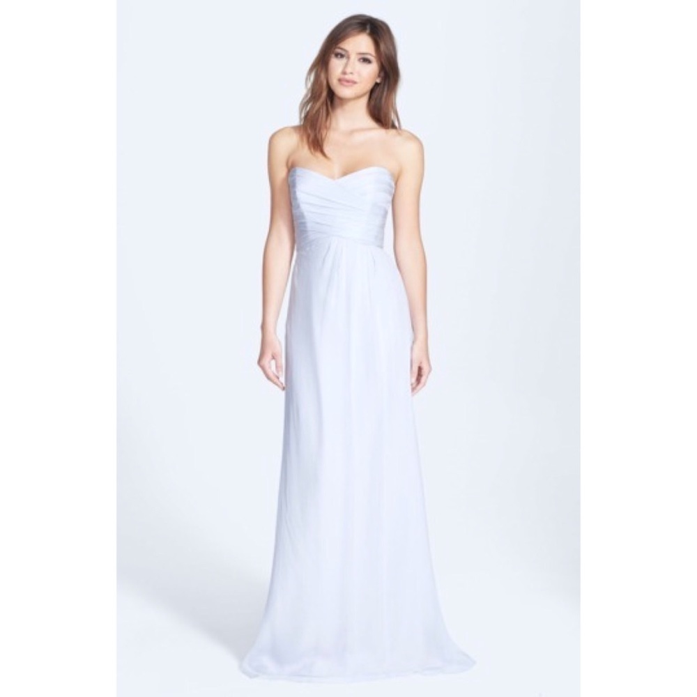 Amsale CRINKLE CHIFFON STRAPLESS GOWN 👗❤️